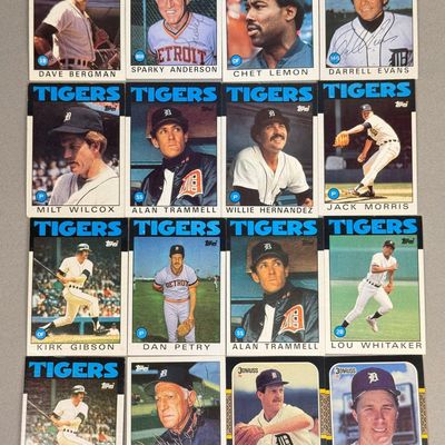 Sale Photo Thumbnail #29: 16 Signed Topps & Donruss Detroit Tigers Cards
