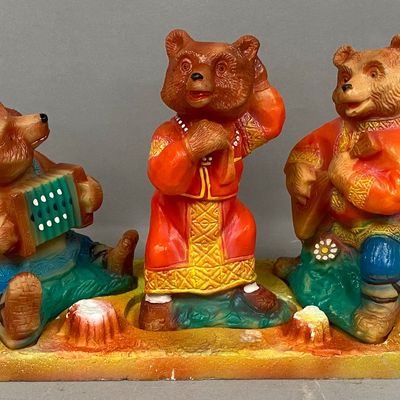 Sale Photo Thumbnail #174: Rubber Russian Folk Bear Figurine Set