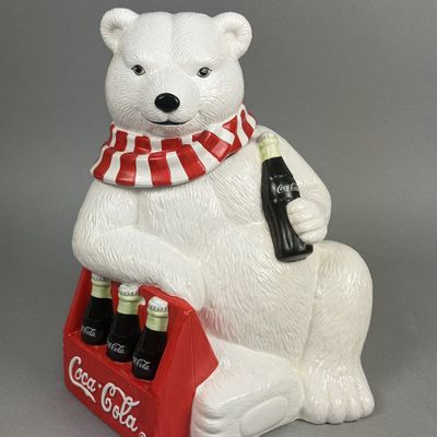 Sale Photo Thumbnail #241: Coca-Cola Ceramic Polar Bear Cookie Jar