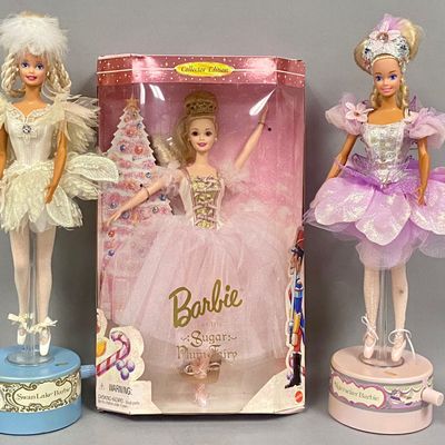 Sale Photo Thumbnail #428: 3 Mattel Ballet Barbie Dolls