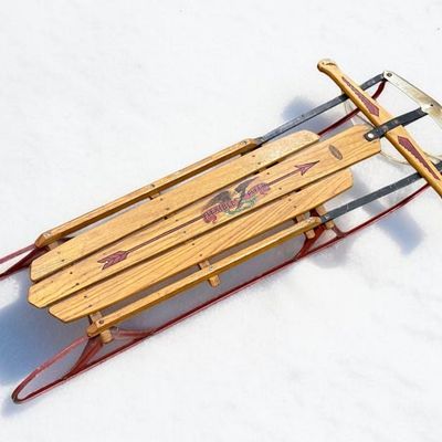 Sale Photo Thumbnail #494: S.L. Allen Wood Flexible Flyer Sled