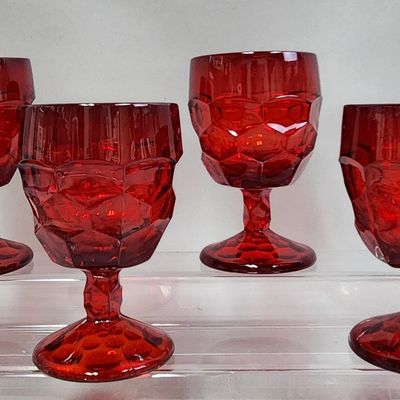 Sale Photo Thumbnail #195: Viking Georgian Ruby Red Glass Goblets