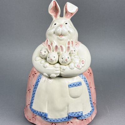 Sale Photo Thumbnail #224: Fitz and Floyd Earthenware Rabbit Cookie Jar