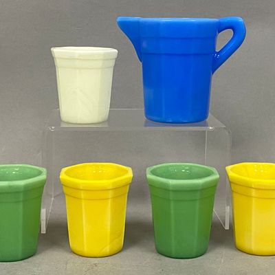 Sale Photo Thumbnail #478: Opaque Pressed Glass Toy Tableware