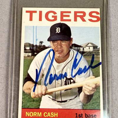 Sale Photo Thumbnail #22: 1964 Topps Signed Norm Cash Baseball Card
