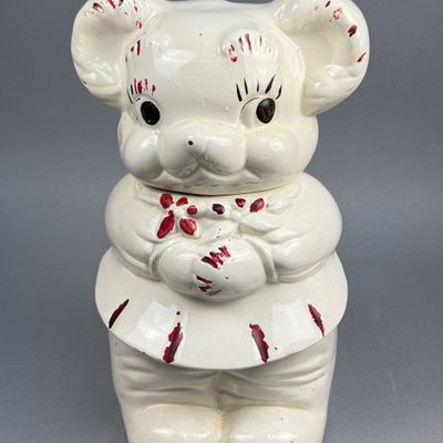 Sale Photo Thumbnail #227: Turnabout USA Earthenware Two-Sided Cookie Jar