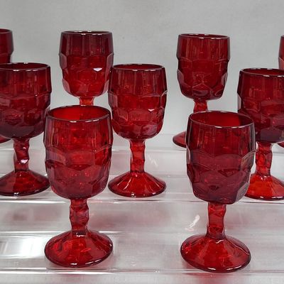 Sale Photo Thumbnail #197: Viking Georgian Ruby Red Goblets