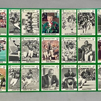 Sale Photo Thumbnail #122: 3 1990 Collegiate Collection Michigan State Football Sheets