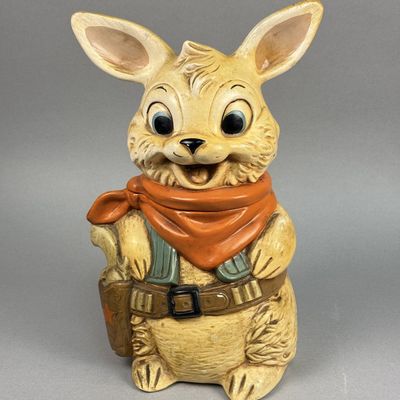 Sale Photo Thumbnail #207: Twin Winton Ceramic Cowboy Rabbit Cookie Jar