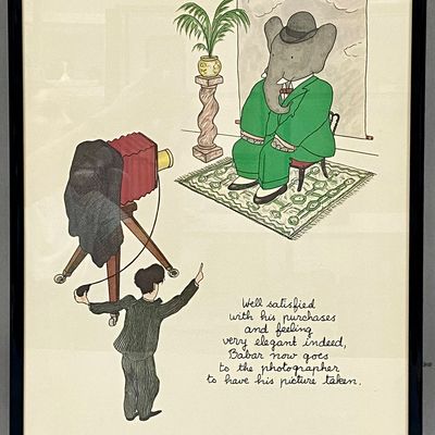 Sale Photo Thumbnail #63: Story of Babar Framed Lithograph