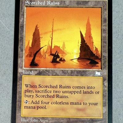 Sale Photo Thumbnail #44: Scorched Ruins Weatherlight Magic Trading Card