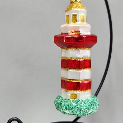 Sale Photo Thumbnail #392: Glass Lighthouse Ornament #2