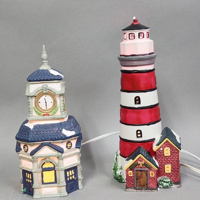Sale Photo Thumbnail #347: Lemax & Dickens Collectables Lighted Village Buildings