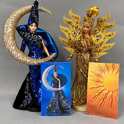 Sale Photo Thumbnail #412: 2 Bob Mackie Mattel Goddess Barbie Dolls
