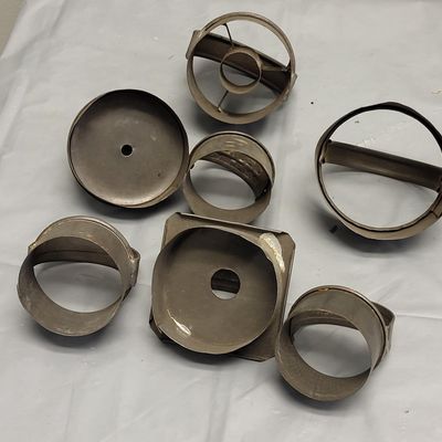 Sale Photo Thumbnail #33: 7 antique tin primitive cookie & biscuit cutters
