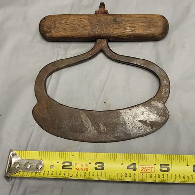 Sale Photo Thumbnail #20: antique primitive dough /herb cutter rocking knife