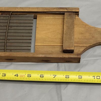 Sale Photo Thumbnail #31: rare antique vegetable slicer w/slide !