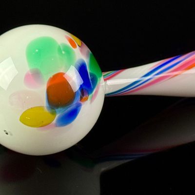 A Hand-Blown Multicolored Glass Sock Darner