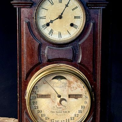 Ithaca Shelf Cottage No. 7 Double Dial Calendar Clock