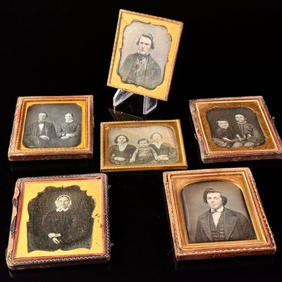 Wm Babcock and Various Subjects, A Collection of Six 19th-Century Cased Daguerreotypes