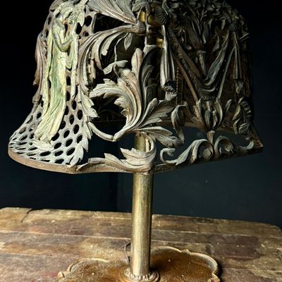 Neoclassical Revival Cast Iron and Nickel Plated Table Lamp
