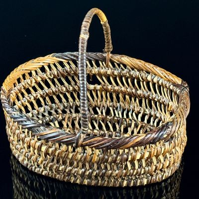 Miniature Woven Splint Gathering Basket in the Appalachian Style