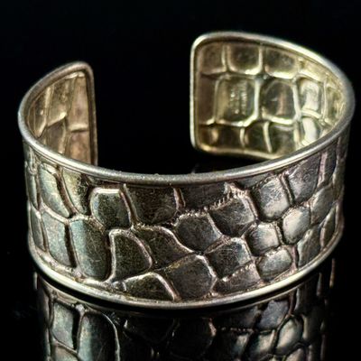 Tiffany & Co. Sterling Silver Alligator Textured Cuff Bracelet