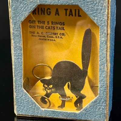 A.C. Gilbert Ring A Tail Black Cat Dexterity Palm Puzzle