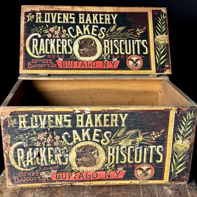 National Biscuit Company R. Ovens Bakery Wood Crate Buffalo New York