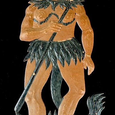 Large Victorian German Embossed Die-Cut Halloween Devil Wall Decoration