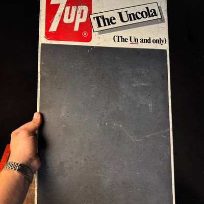 Vintage 7Up The Uncola Masonite Advertising Chalkboard Menu Sign