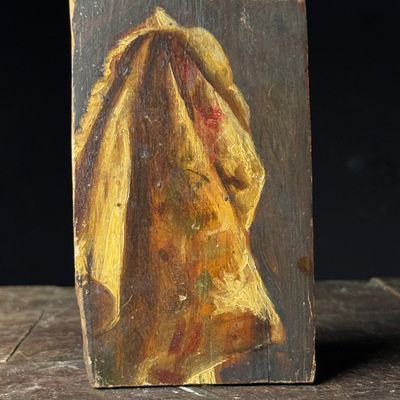 William Henry Yates, Drapery Study, Oil on Panel