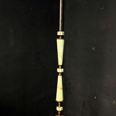 Art Deco Uranium Slag Glass and Cast Iron Floor Lamp