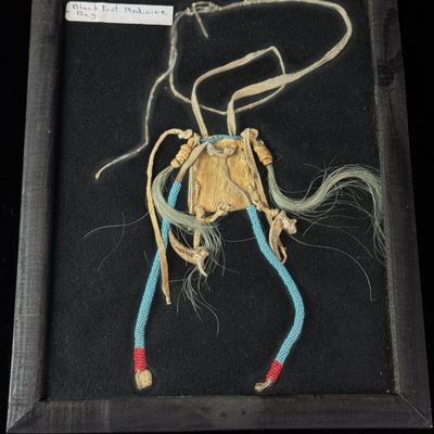 Blackfoot Beaded Hide Medicine Bag with Animal Claws