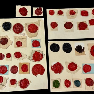 A Collection of Late 18th and 19th-Century Heraldic and Governmental Wax Seal Impressions
