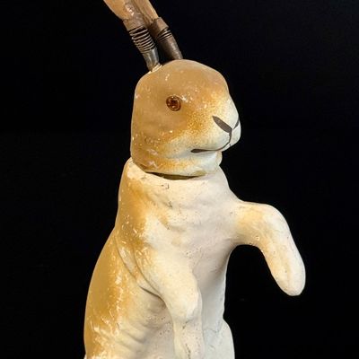 Victorian German Easter Rabbit Candy Container with Nodder Ears