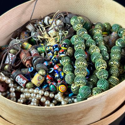 A Miscellaneous Collection of Various Loose Antique and Vintage Beads, Jewelry Components,