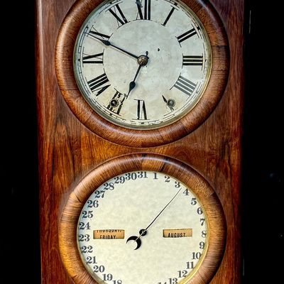 Seth Thomas Parlor No. 3 Double Dial Calendar Clock