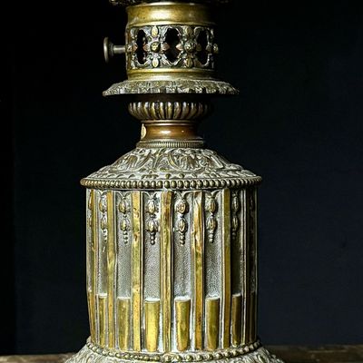 Neoclassical Style Converted Cast Metal Table Lamp Base