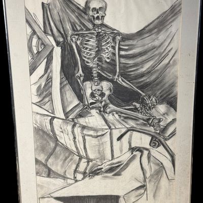 Dale L. Jackson Charcoal Drawing, The King is Still on His Throne