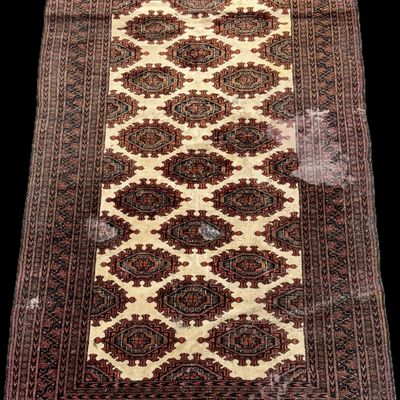 Hand-Knotted Pakistani Bokhara Wool Area Rug