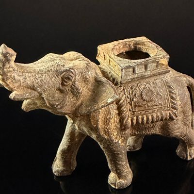 Sale Photo Thumbnail #197: Indian Cast Metal Elephant Figurine with Howdah