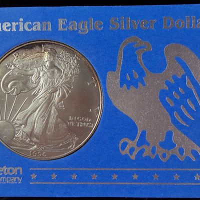 Sale Photo Thumbnail #172: 1996 US American Eagle One Dollar Silver Bullion Coin in Littleton Coin Company Holder