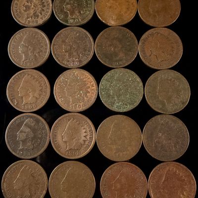 Sale Photo Thumbnail #75: A Collection of 20 United States Indian Head Cents