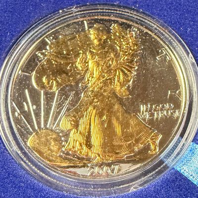Sale Photo Thumbnail #182: US 2007 Gold-Plated American Silver Eagle One Dollar Coin
