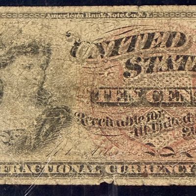 Sale Photo Thumbnail #27: 1863 United States Ten Cents Fractional Currency Note