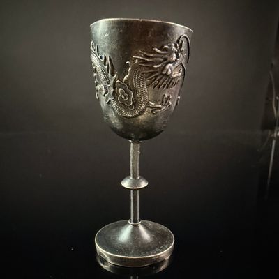 Sale Photo Thumbnail #211: Chinese Export Silver Dragon Cordial Cup, Tsingtau, China, 1945