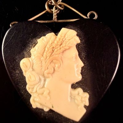 Sale Photo Thumbnail #186: Heart-Shaped Cameo Pendant with Classical Profile