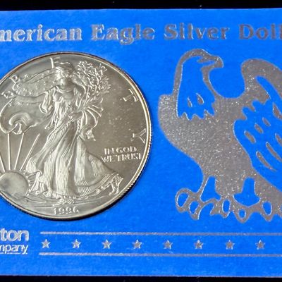 Sale Photo Thumbnail #150: 1996 US American Eagle One Ounce Silver Dollar in Littleton Coin Company Packaging