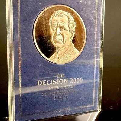 Sale Photo Thumbnail #133: US 2000 Franklin Mint George Walker Bush Decision 2000 Medal, Sterling Silver